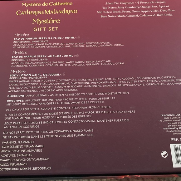 Catherine Malanrino‎ 3 Piece Mystère 3.4 oz Eau de Parfum 6.8 oz Lotion Gift Set - Picture 3 of 3